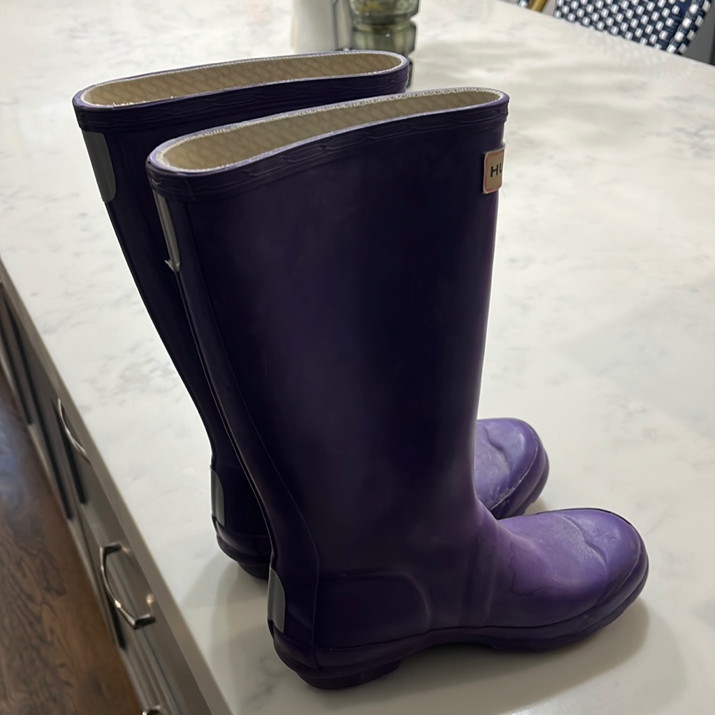 Hunter Rain Boots, Purple, Used, Size 2girls/1boys